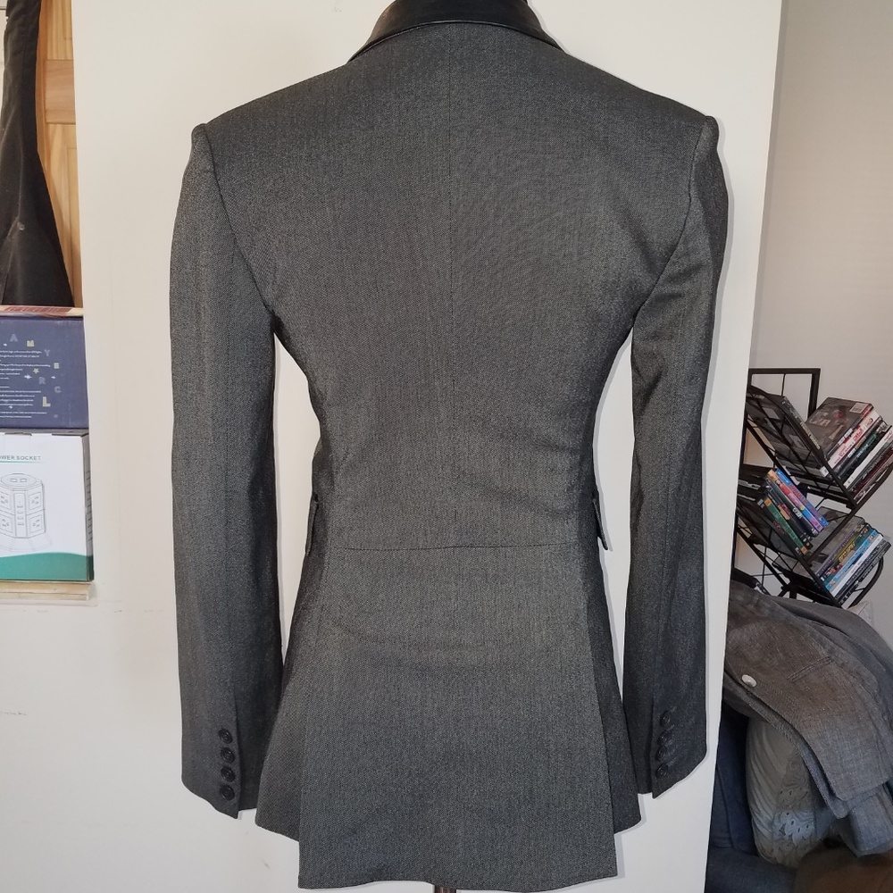 NWT Express Leather Trim Tuxedo Blazer - Picture 4 of 6